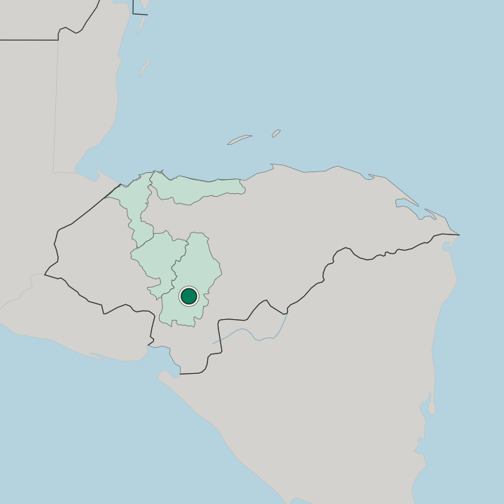 Map showing Tegucigalpa — In Honduras