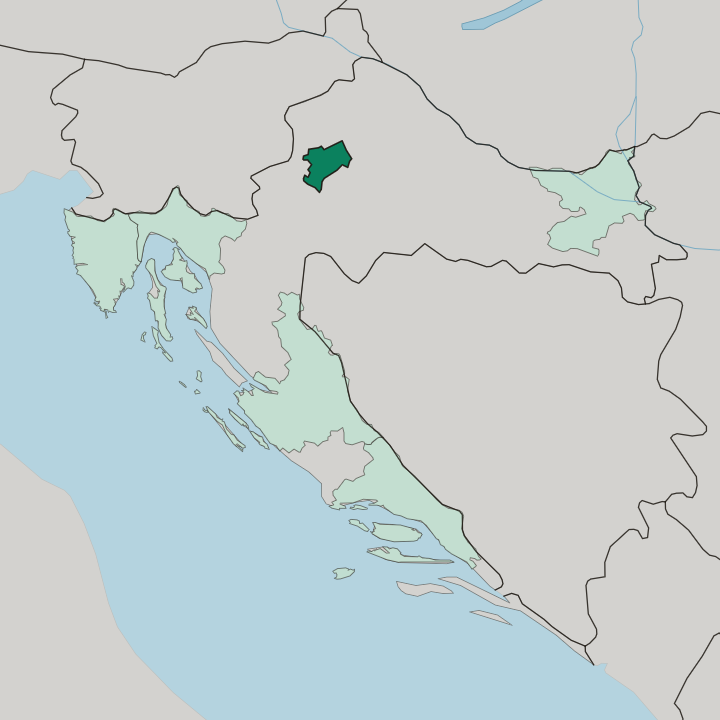 Map showing City of Zagreb — In Croatia