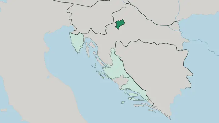 Map of City of Zagreb in Croatia