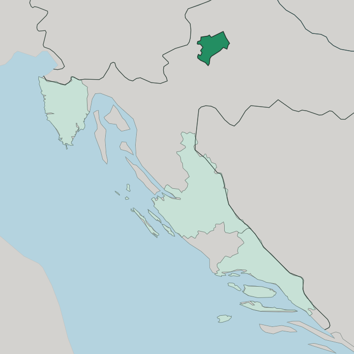 Map showing City of Zagreb — In Croatia