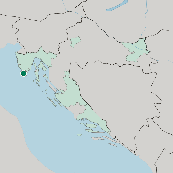 Map showing Pula — In Croatia