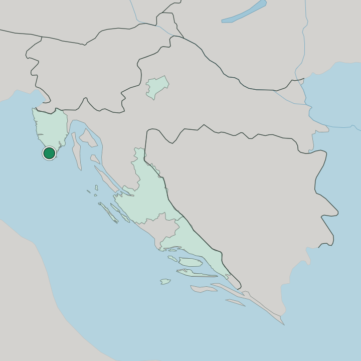 Map showing Pula — In Croatia
