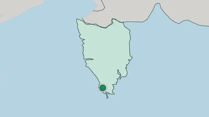 Map of Pula in Croatia