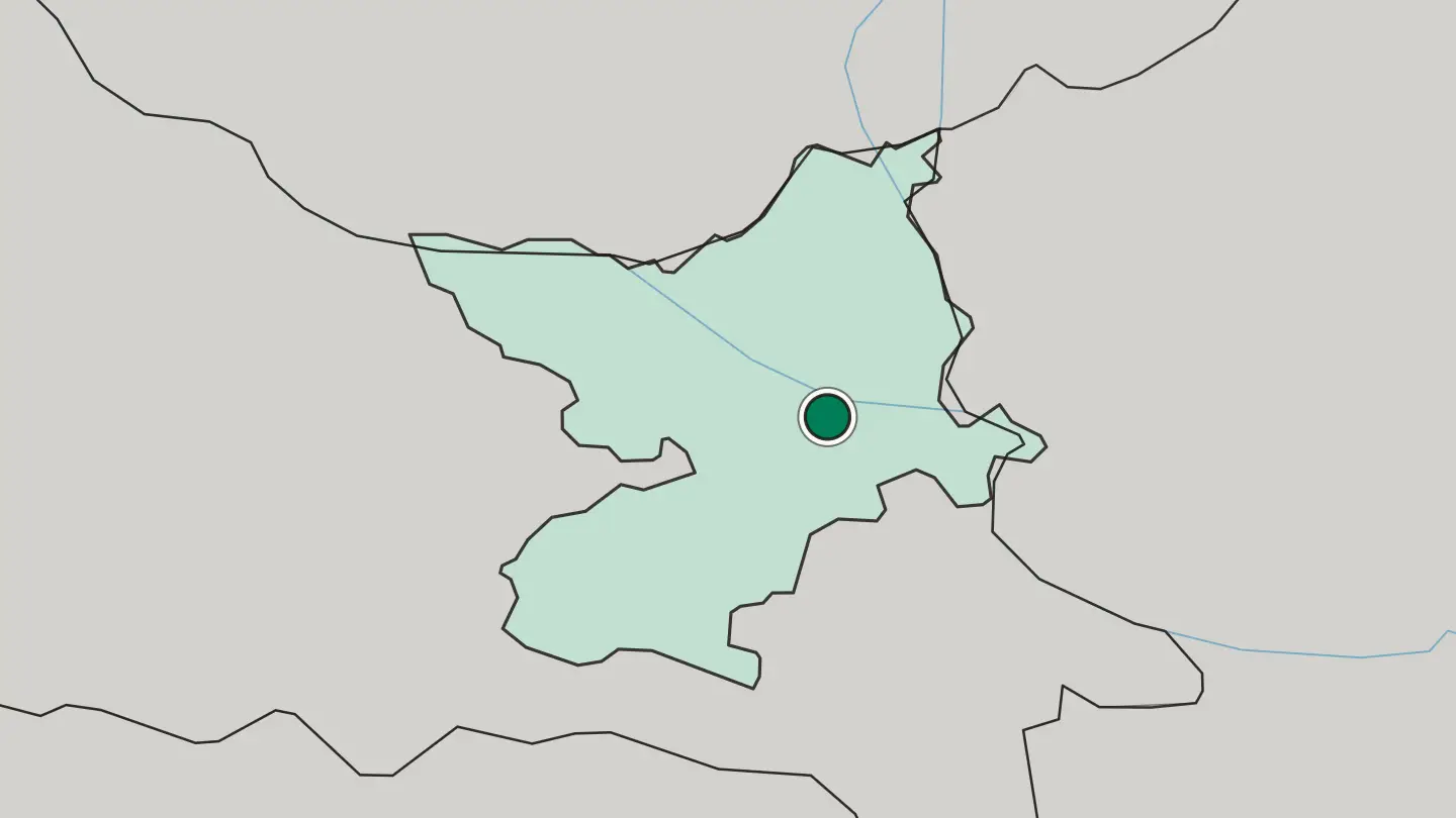 Map of Osijek in Croatia