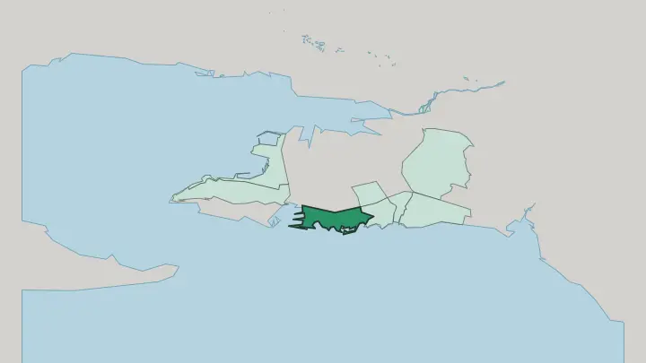 Map of Bačvice in Split