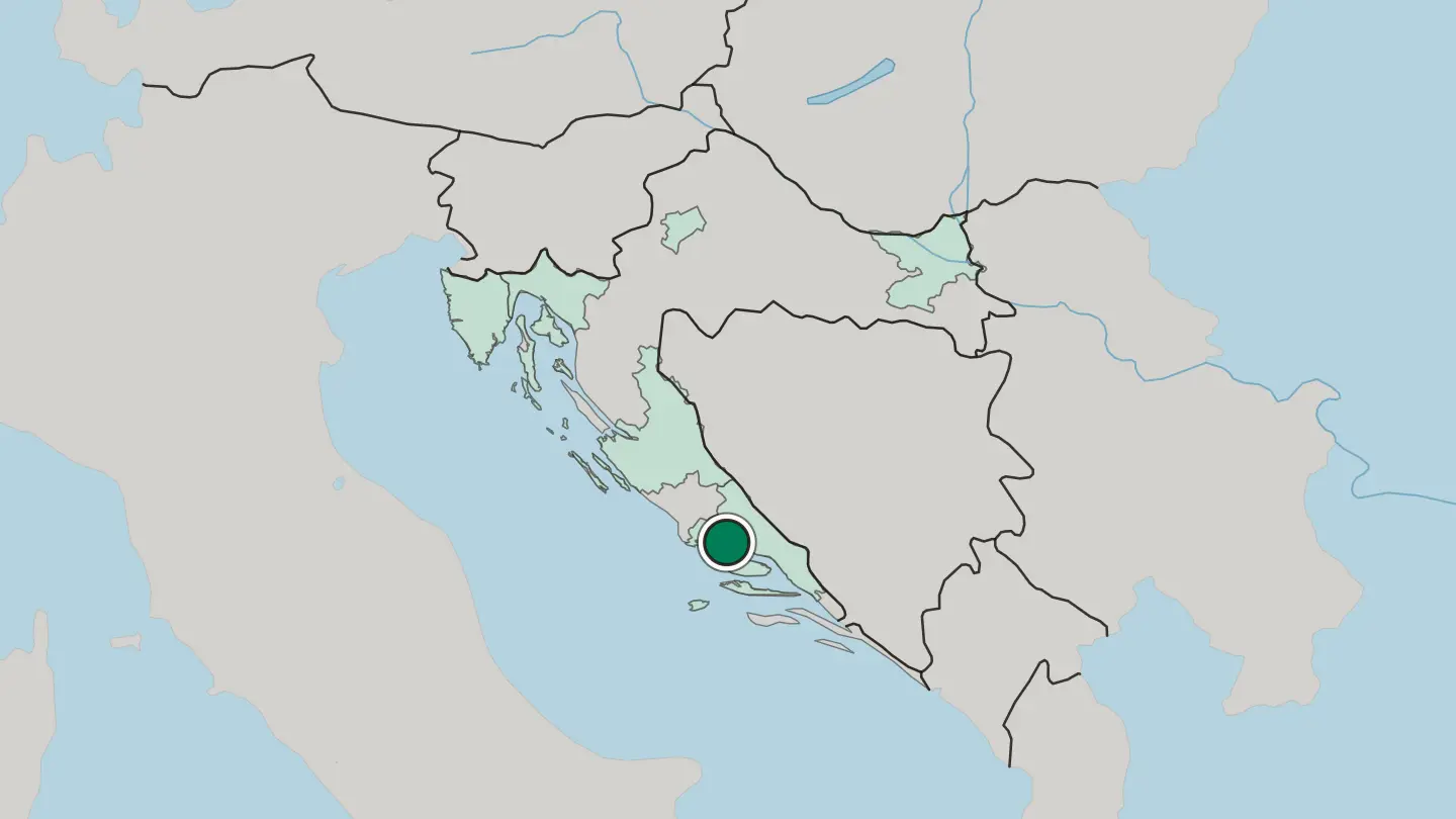 Map of Split in Croatia