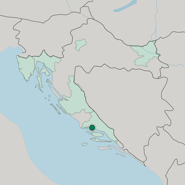 Map showing Split — In Croatia