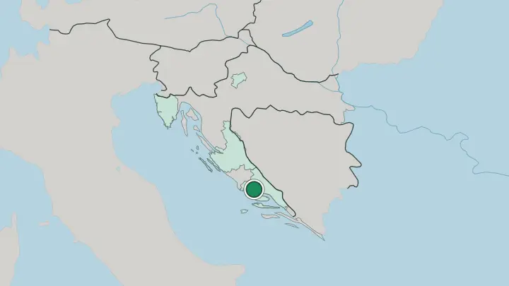 Map of Split in Croatia