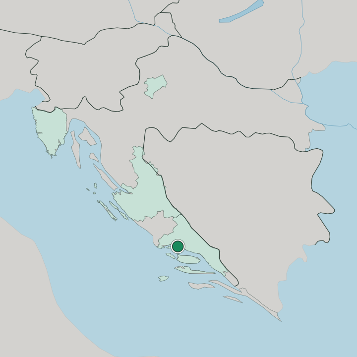 Map showing Split — In Croatia