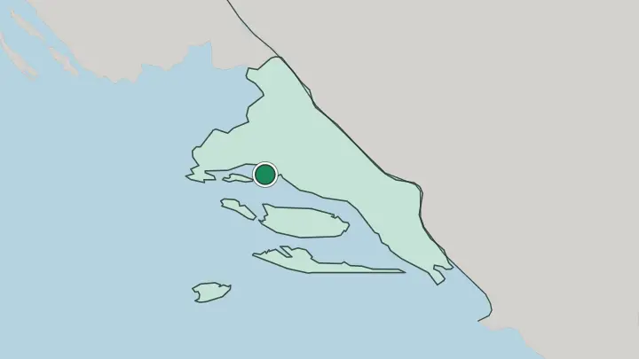 Map of Split in Croatia