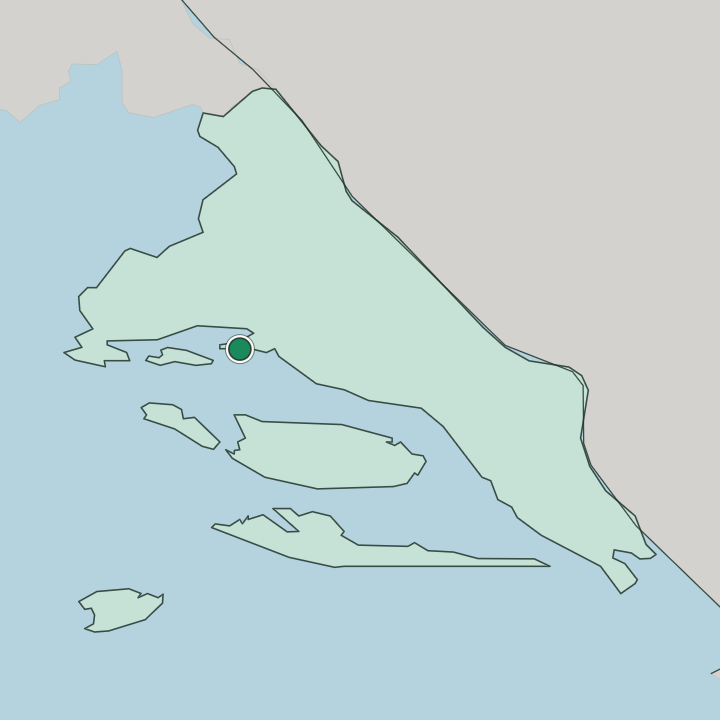 Map showing Split — In Split-Dalmatia County