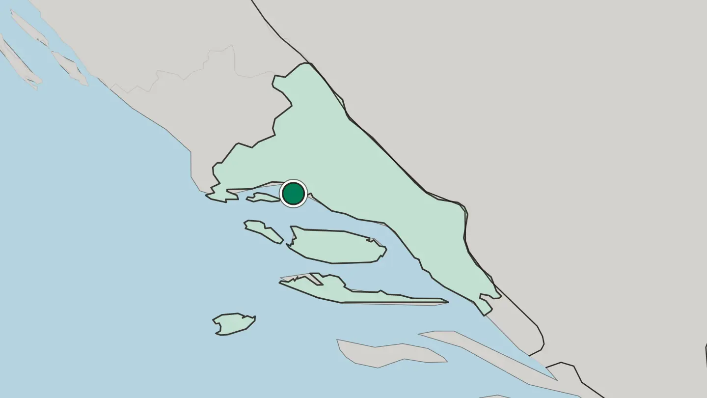 Map of Split in Croatia