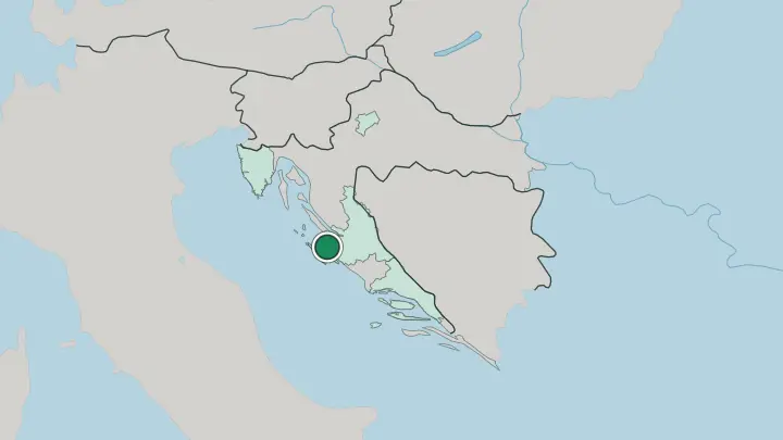 Map of Zadar in Croatia