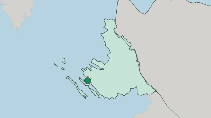 Map of Zadar in Croatia