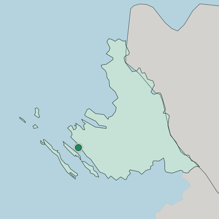 Map showing Zadar — In Zadar County