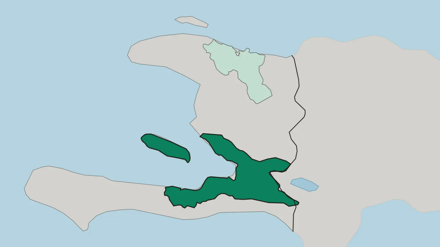Map of Département de l'Ouest in Haiti