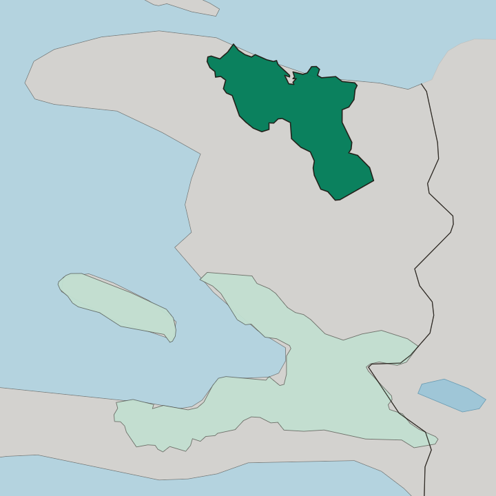 Map showing Nord — In Haiti