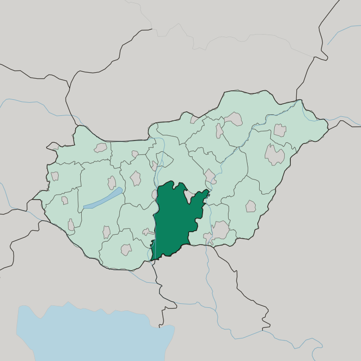 Map showing Bács-Kiskun county — In Hungary