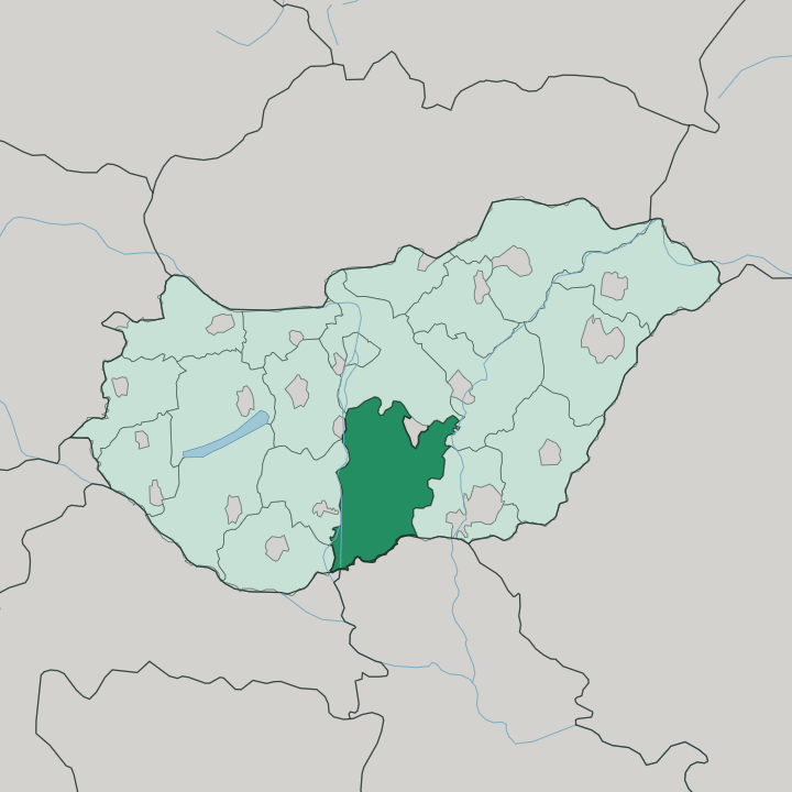 Map showing Bács-Kiskun county — In Hungary
