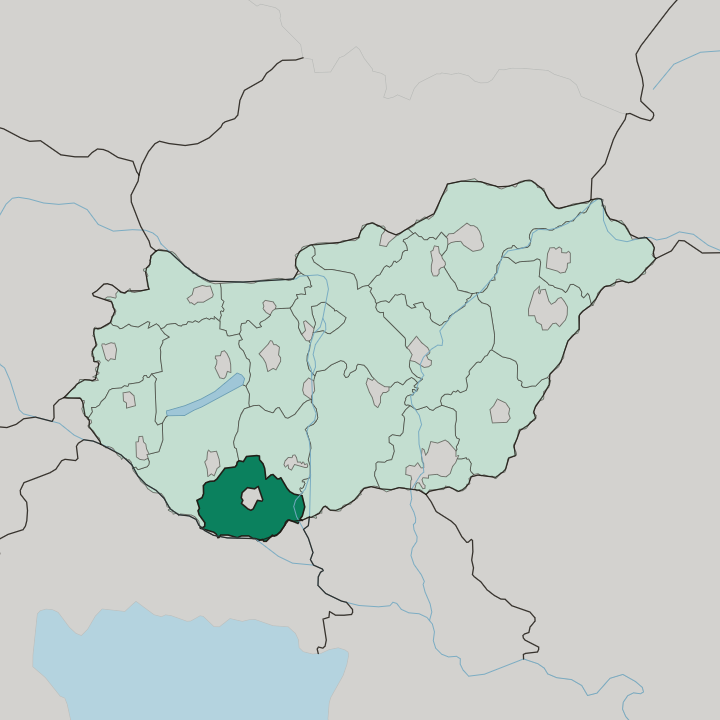 Map showing Baranya county — In Hungary