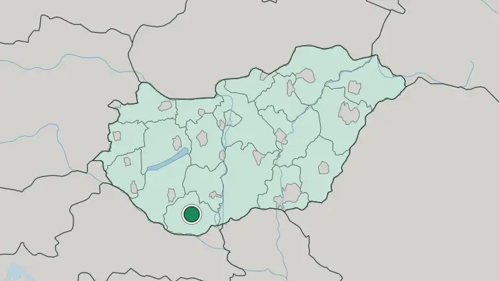 Map of Pécs in Hungary