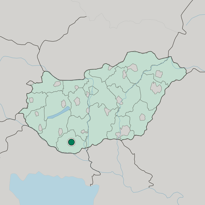 Map showing Pécs — In Hungary
