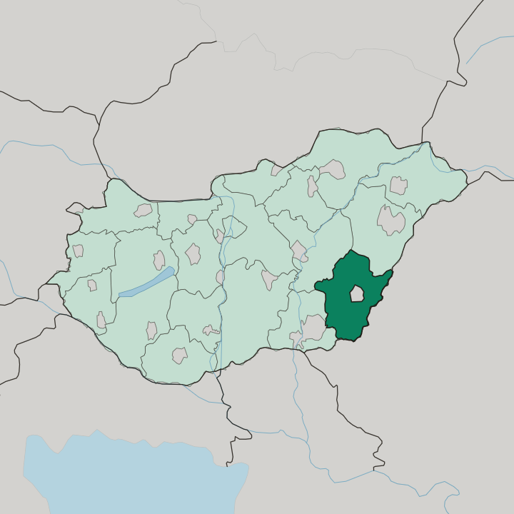 Map showing Bekes County — In Hungary