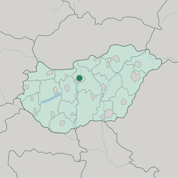 Map showing Pesterzsébet — In Hungary