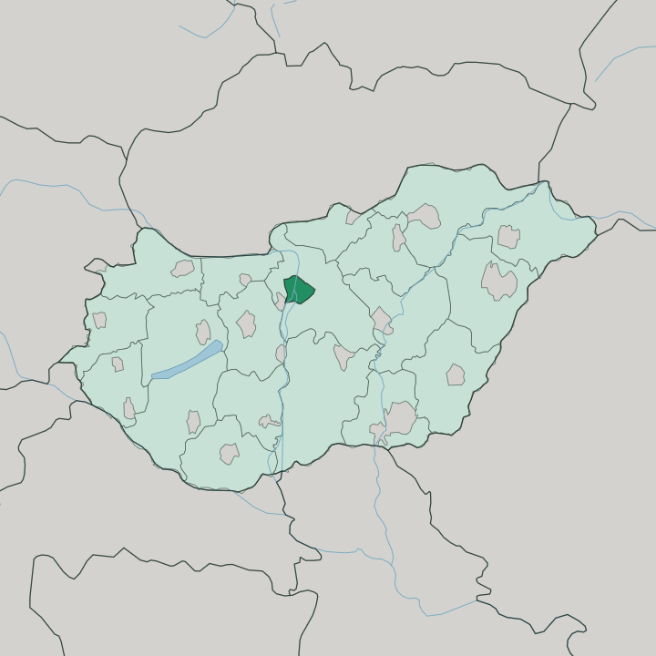 Map showing Budapest — In Hungary