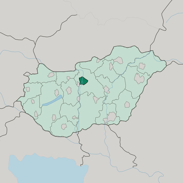 Map showing Budapest — In Hungary