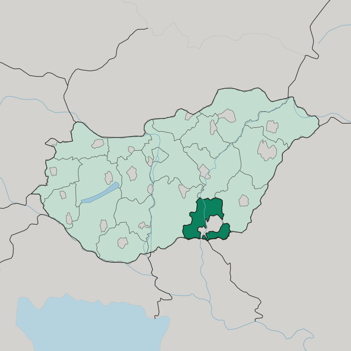 Map showing Csongrád megye — In Hungary
