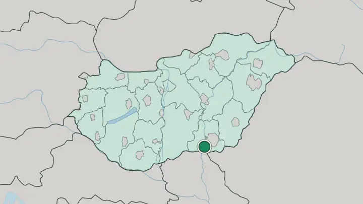 Map of Szeged in Hungary