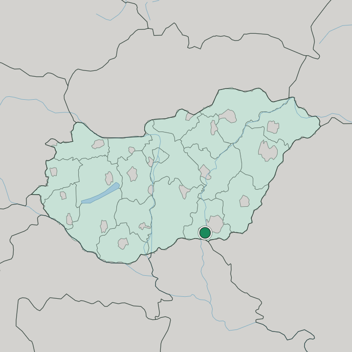 Map showing Szeged — In Hungary