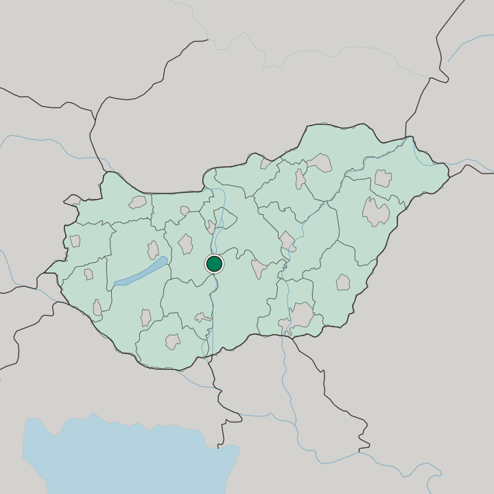 Map showing Dunaújváros — In Hungary