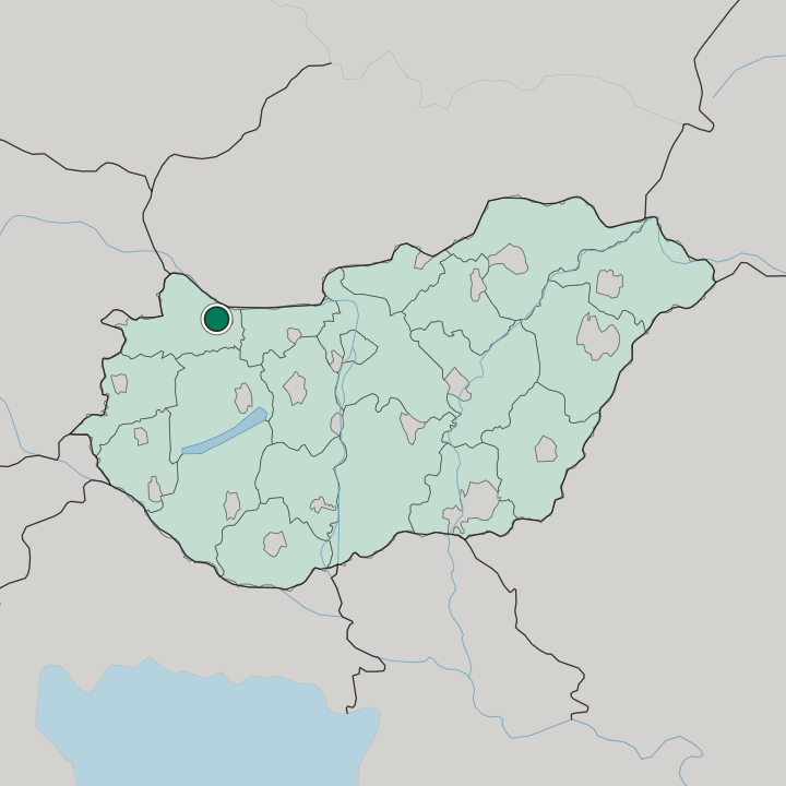Map showing Győr — In Hungary