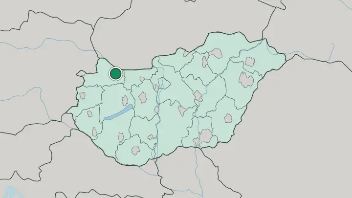 Map of Győr in Hungary