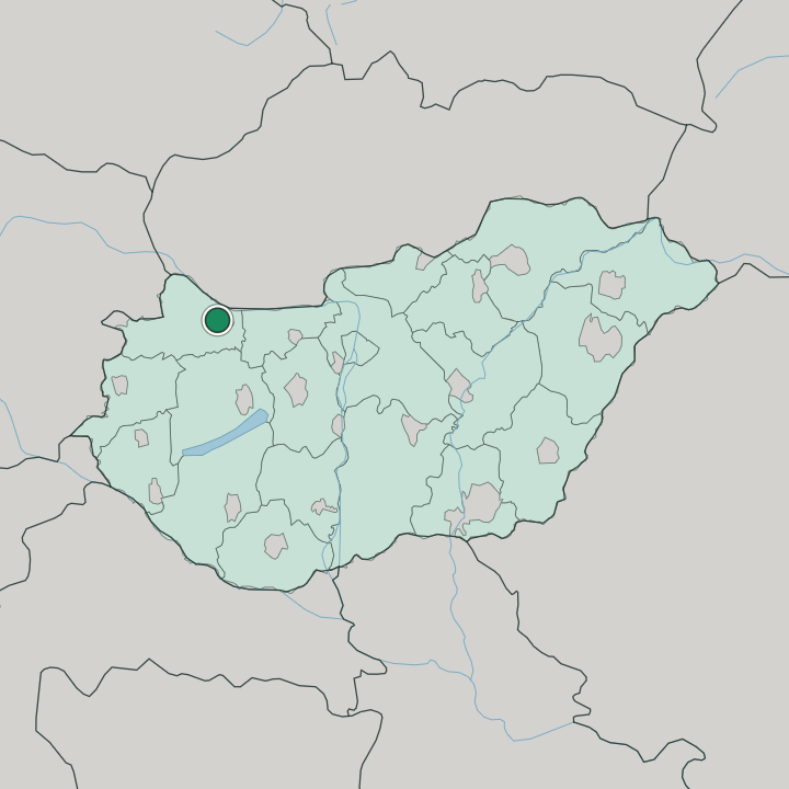 Map showing Győr — In Hungary