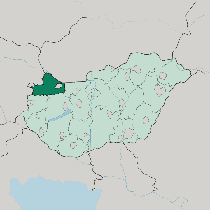 Map showing Győr-Moson-Sopron megye — In Hungary