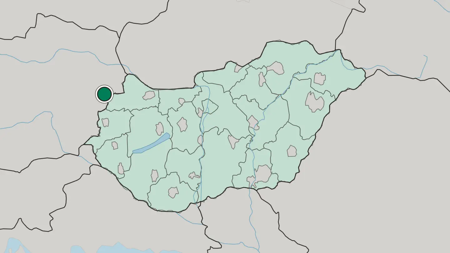 Map of Sopron in Hungary