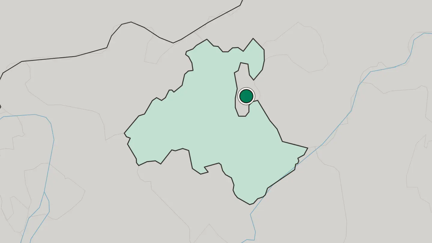 Map of Eger in Hungary