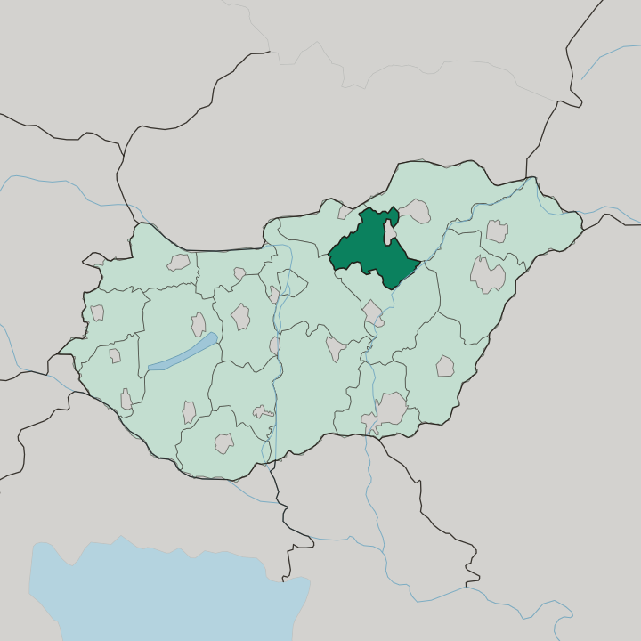 Map showing Heves megye — In Hungary