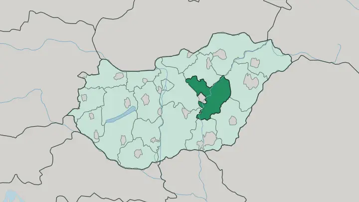 Map of Jász-Nagykun-Szolnok in Hungary