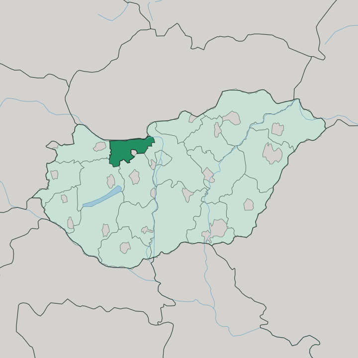 Map showing Komárom-Esztergom — In Hungary