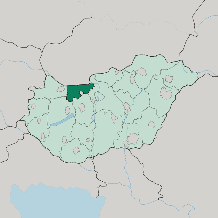 Map showing Komárom-Esztergom — In Hungary