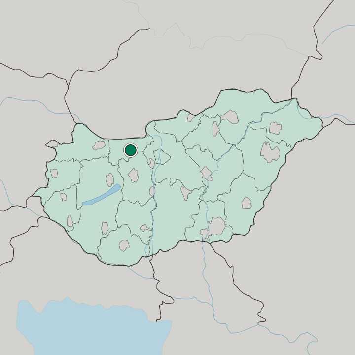 Map showing Tatabánya — In Hungary