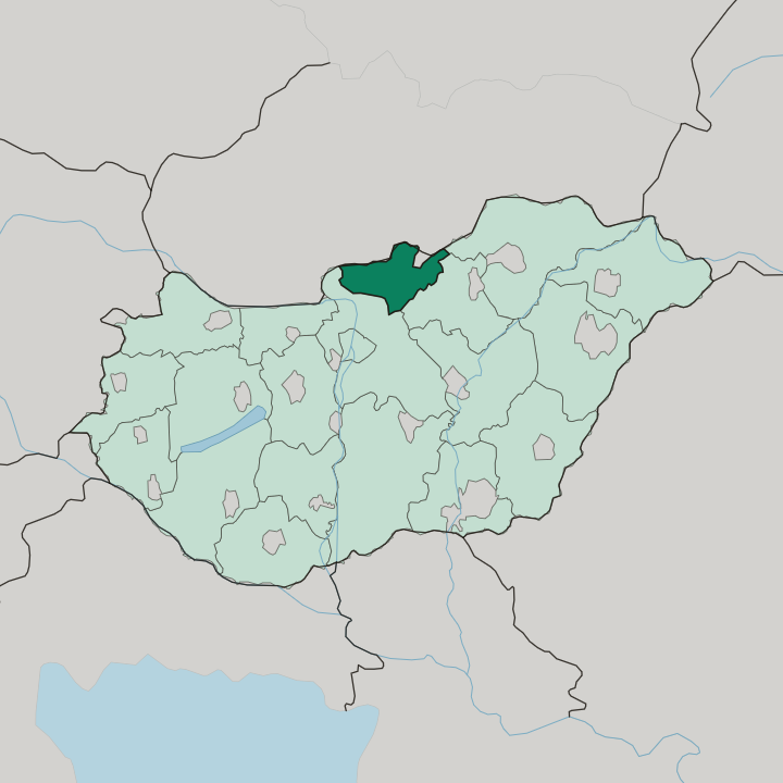 Map showing Nógrád megye — In Hungary