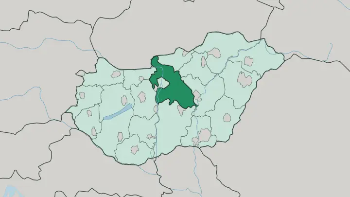 Map of Pest megye in Hungary