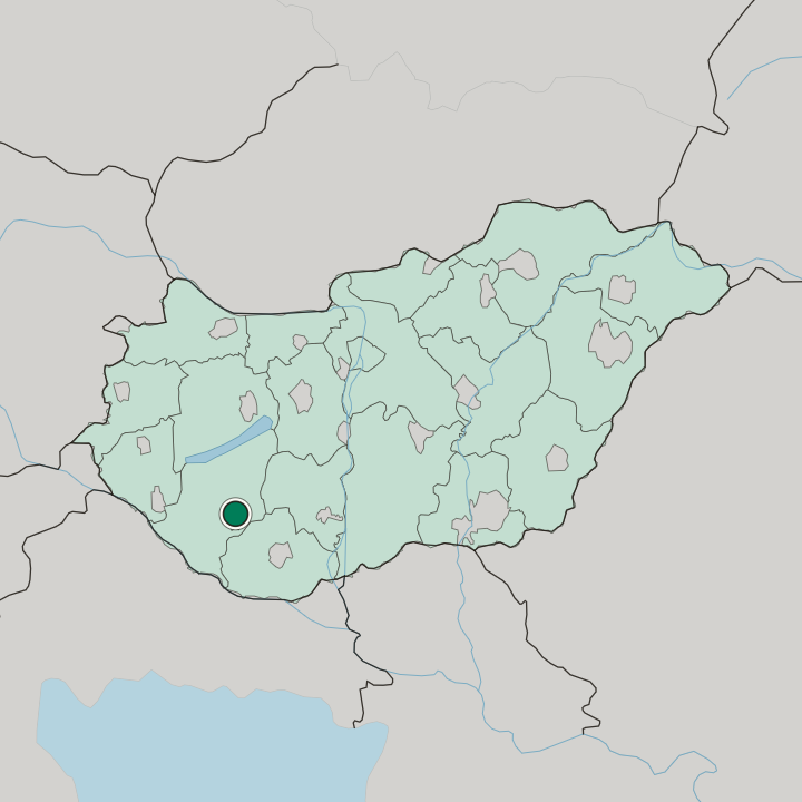 Map showing Kaposvár — In Hungary