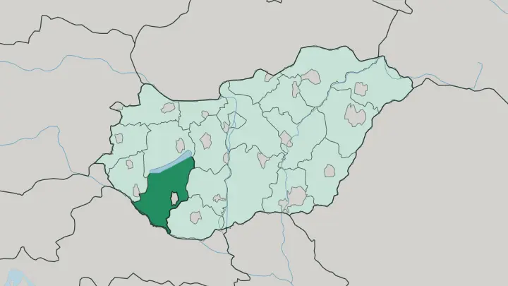Map of Somogy megye in Hungary