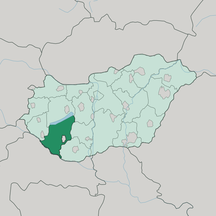Map showing Somogy megye — In Hungary